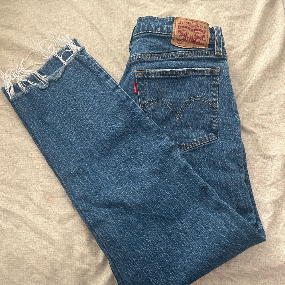 Womans Levi's 501 Blue Denim Jeans